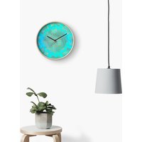 Rose Gold Aquamarine Modern Mandala Pattern Clock