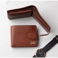 Mens Luxury Brown Leather Wallet Trifold Rfid Protected Mens Luxury Brown Leather Wallet Trifold Rfid Protected