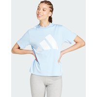 adidas Playera Essentials Logo Grande Algod贸n Glow Azul - Mujer