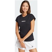 adidas Playera de Algod贸n Essentials Linear Negro - Mujer