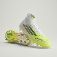 adidas F50 Sparkfusion Elite FG Femme Blanc Jaune Noir Chaussures de football F50 SPARKFUSION ELITE Mid Cut Firm Ground / Artificial Ground femme