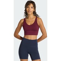 adidas Bra 3 Franjas Studio All Me Light Support Maroon - Mujer