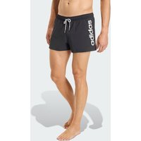 adidas Shorts DE Natación Logo DE Tejido Elástico, Largo DE 8 CM Negro - Hombre