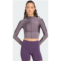 adidas Prenda Liviana Cover-up Con Cierre Frontal Hyperglam Shine Gris Strata - Mujer