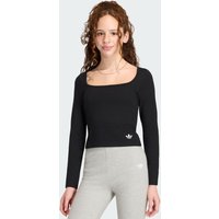 SLIM FRONT SQUARE COLLAR Long-Sleeve Top T-Shirt