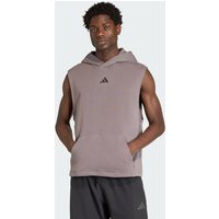 adidas Sudadera Con Gorro Power Workout Sin Mangas Charcoal - Hombre