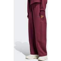 Adidas Soft Lux Winter Knit Barrel Joggers Women Pants - Red - Size L (16-18) - Poly Mesh