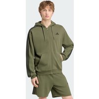CASACO COM CAPUZ ESSENTIALS EM TECIDO FRENCH COM FECHO INTEGRAL E 3 RISCAS