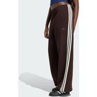 Adidas Kit 3-stripes Wide Joggers Women Pants - Brown - Size XL (20-22) - Cotton Jersey