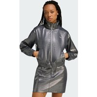 adidas Chamarra Deportiva Firebird DE Denim Plata Gris - Mujer