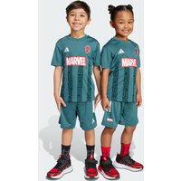 adidas Conjunto de Playera de Marvel Hombre AraƱa Para NiƱos Preloved Teal - NiƱo