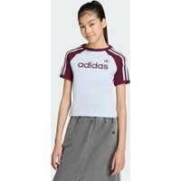 adidas Playera 3 Franjas Ajustada Crystal Sky - Niño
