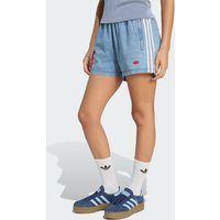 Adidas Coca-Cola Women Shorts - Blue - Size S (8-10) - Cotton Denim