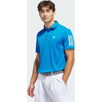 adidas Playera Polo Performance 3 Franjas Bright Azul - Hombre
