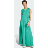 adidas Vestido Largo Con Corte Tiro Con 3 Franjas Malla Suave Semi Court Verde - Mujer