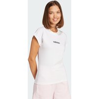 adidas Playera de Algod贸n Essentials Linear Blanco - Mujer