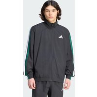 adidas Chamarra Deportiva Essentials 3 Franjas Tejida Negro - Hombre