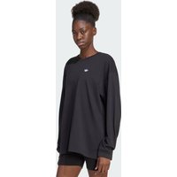 Adidas Essentials Oversize Long-sleeve Top Women T-Shirts - Black - Size XXS (0-2) - Cotton Jersey