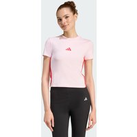 adidas Playera Essentials 3 Franjas Slim Baby Clear Rosa - Mujer