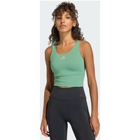 adidas Playera Sin Mangas Studio All Me 3 Franjas Soporte Medio Preloved Verde - Mujer