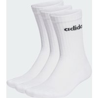 Adidas Linear Crew Cushioned Socks 3 Pairs - White / Black - S