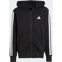 Adidas Essentials Full-zip Hoodie Kid's Hoodies - Black - Size 9 - 10 Years - Cotton Jersey