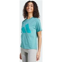 adidas Playera de Algod贸n Essentials Con Logo Grande Powder Teal - Mujer
