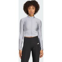 adidas Prenda Liviana Cover-up Con Cierre Frontal Hyperglam Shine Halo Plata - Mujer