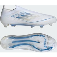 adidas F50 Elite Laceless FG Blanc Bleu Gris Chaussure sans lacets F50 Elite Terrain souple
