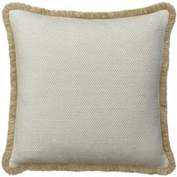 Sanremo Ecru, Sustainable Feather, Cushion - Andrew Martin Sophie Paterson With Trim/Fringe & Cotton Blend & Linen & Linen Blend & Viscose Blend Plain