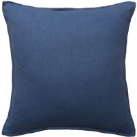 Rocco Denim, Sustainable Feather, Cushion, 55cm x 55cm - Andrew Martin With Trim/Fringe & Linen & Linen Blend Plain