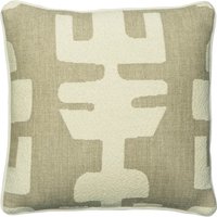 Peru Ivory, Sustainable Feather, Cushion, 55cm x 55cm - Andrew Martin Bouclé & Cotton Blend & Linen Blend & Wool Blend Geometric & Weave