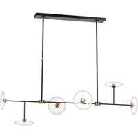 Calvino Linear Chandelier, Light, Brass/Iron - Andrew Martin