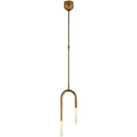 Rousseau Pendant Brass, Pendant Light, Antique-Burnished Brass/Crystal - Andrew Martin