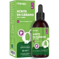 Aceite de Cáñamo para Perros con Omega 3, 6 y 9 60 ml con Gotero Fácil de Usar Fórmula sin THC Apoyo Natural para Piel, Pelaje y Articulaciones