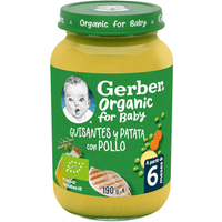 Gerber Organic Guisantes, Patata y Pollo +6 m 190 gr