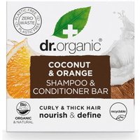 Dr. Organic Champú y Acondicionador Sólido de Coco y Naranja 75 gr