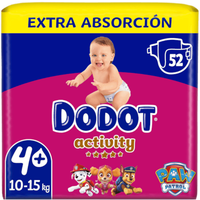 Dodot Pañales Activity Extra T4+ (10-15 Kg) 52 uds