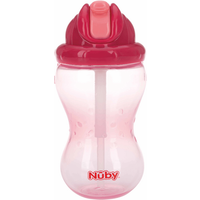 Nûby Flip-It Taza con Pajita +12m 360 ml Rosa