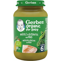 Gerber Organic Brócoli y Guisantes con Pavo +6m 190 gr