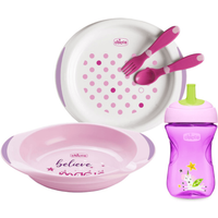 Chicco Set de Vajilla Completa Rosa +12m