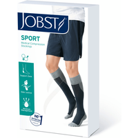 Jobst Sport Calcetines, Negro/Gris, Talla XL, 15-20 mmHg