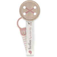 Suavinex Birdies Chupetero de Tela con Diseño a Doble Cara Rosa +0m