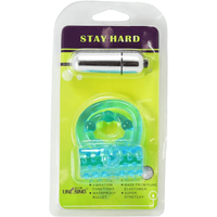 Nezend Stay Hard Anillo Doble Azul Con Bala Vibradora