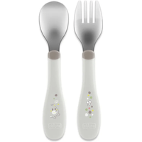 Chicco Set de Cubiertos Inoxidable Gris +18m