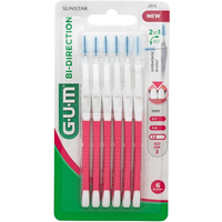 Gum Cepillos Interdentales Bi-Direction 1,2mm Rosas 6 Uds