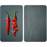 WENKO Herdabdeckplatten Cayenne grau, 2 St.