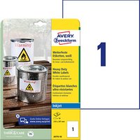 10 AVERY Zweckform wetterfeste Folienetiketten J4775-10 weiß 210,0 x 297,0 mm 10 AVERY Zweckform wetterfeste Folienetiketten J4775-10 weiß 210,0 x 297,0 mm