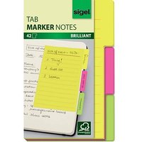 SIGEL TAB MARKER NOTES Haftnotizen Standard farbsortiert 42 Blatt