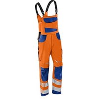 KÜBLER® unisex Warnschutz-Latzhose REFLECTIQ orange, kornblau Größe 54